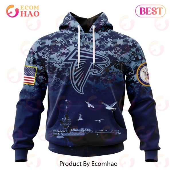 Best NFL Atlanta Falcons Honor US Navy Veterans All Over Print Hoodie