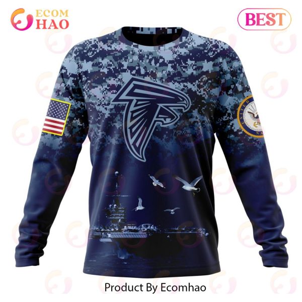 Best NFL Atlanta Falcons Honor US Navy Veterans All Over Print Hoodie
