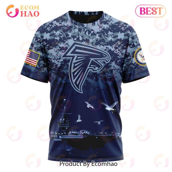 Best NFL Atlanta Falcons Honor US Navy Veterans All Over Print Hoodie