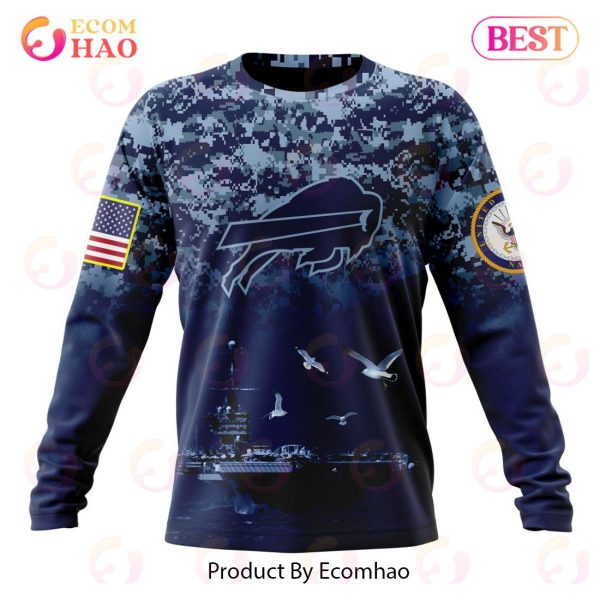 Best NFL Buffalo Bills Honor US Navy Veterans All Over Print Hoodie