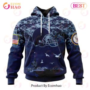 Best NFL Cleveland Browns Honor US Navy Veterans All Over Print Hoodie