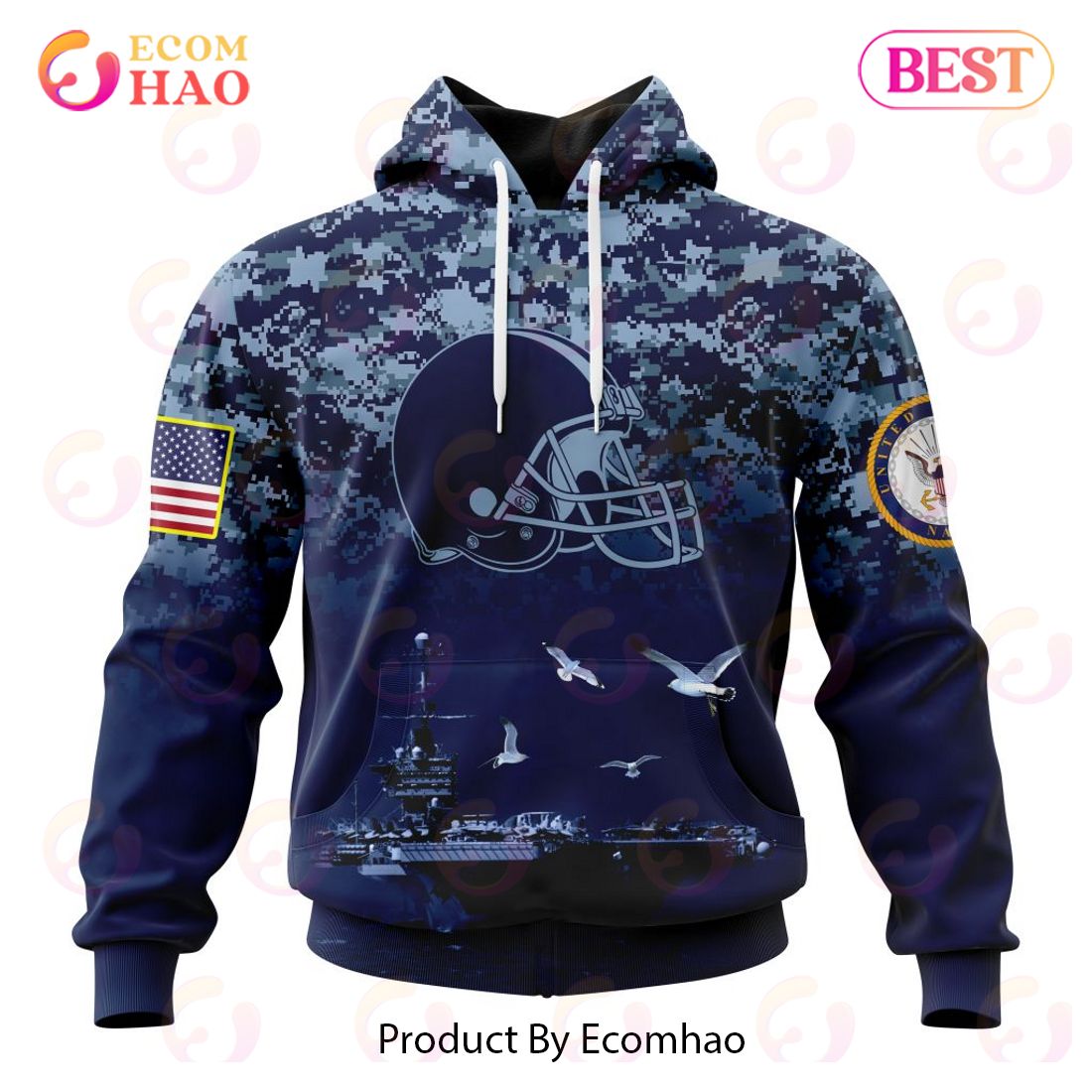 Best NFL Green Bay Packers Honor US Navy Veterans All Over Print Hoodie