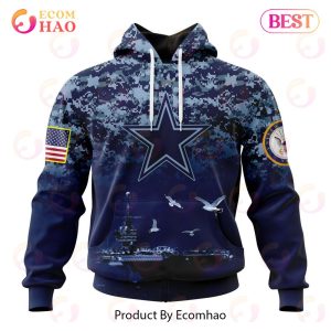 Best NFL Dallas Cowboys Honor US Navy Veterans All Over Print Hoodie