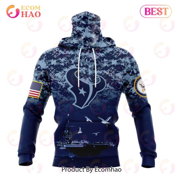 Best NFL Houston Texans Honor US Navy Veterans All Over Print Hoodie