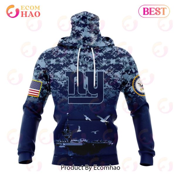Best NFL New York Giants Honor US Navy Veterans All Over Print Hoodie