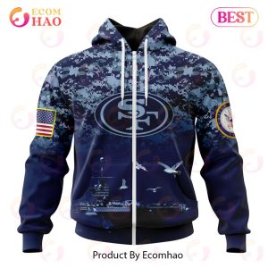 Best NFL San Francisco 49ers Honor US Navy Veterans All Over Print Hoodie