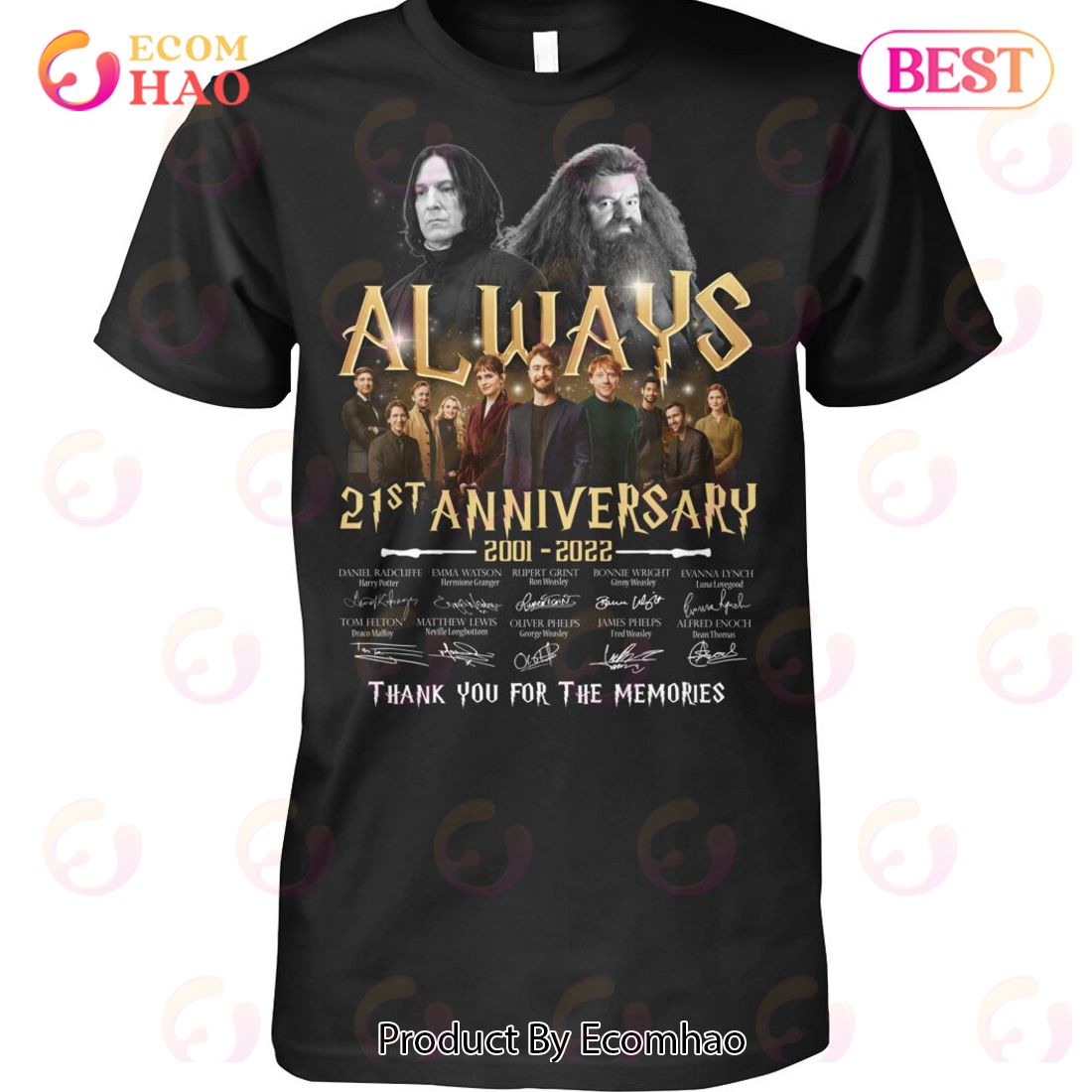 Harry Potter Always 21st Anniversary 2001 – 2022 Thank You For The Memories T-Shirt