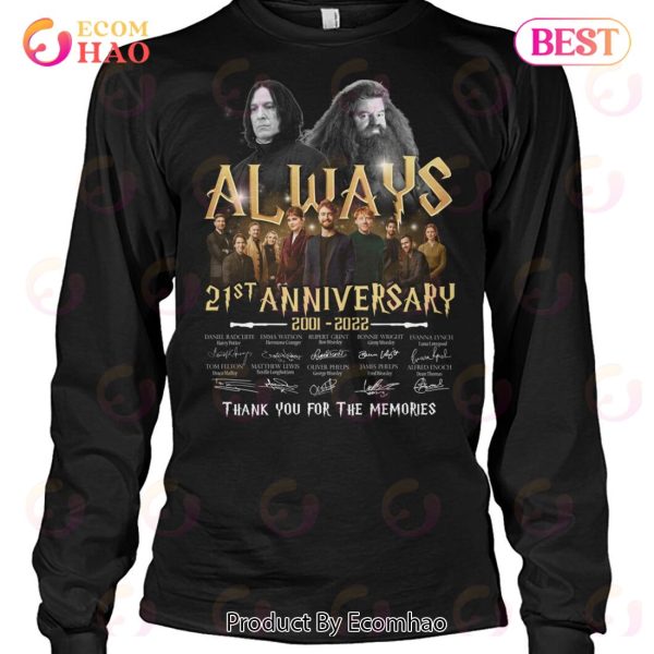 Harry Potter Always 21st Anniversary 2001 – 2022 Thank You For The Memories T-Shirt