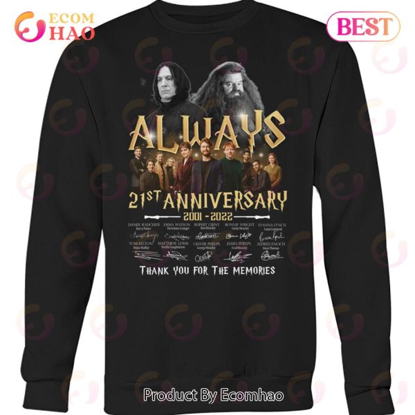 Harry Potter Always 21st Anniversary 2001 – 2022 Thank You For The Memories T-Shirt