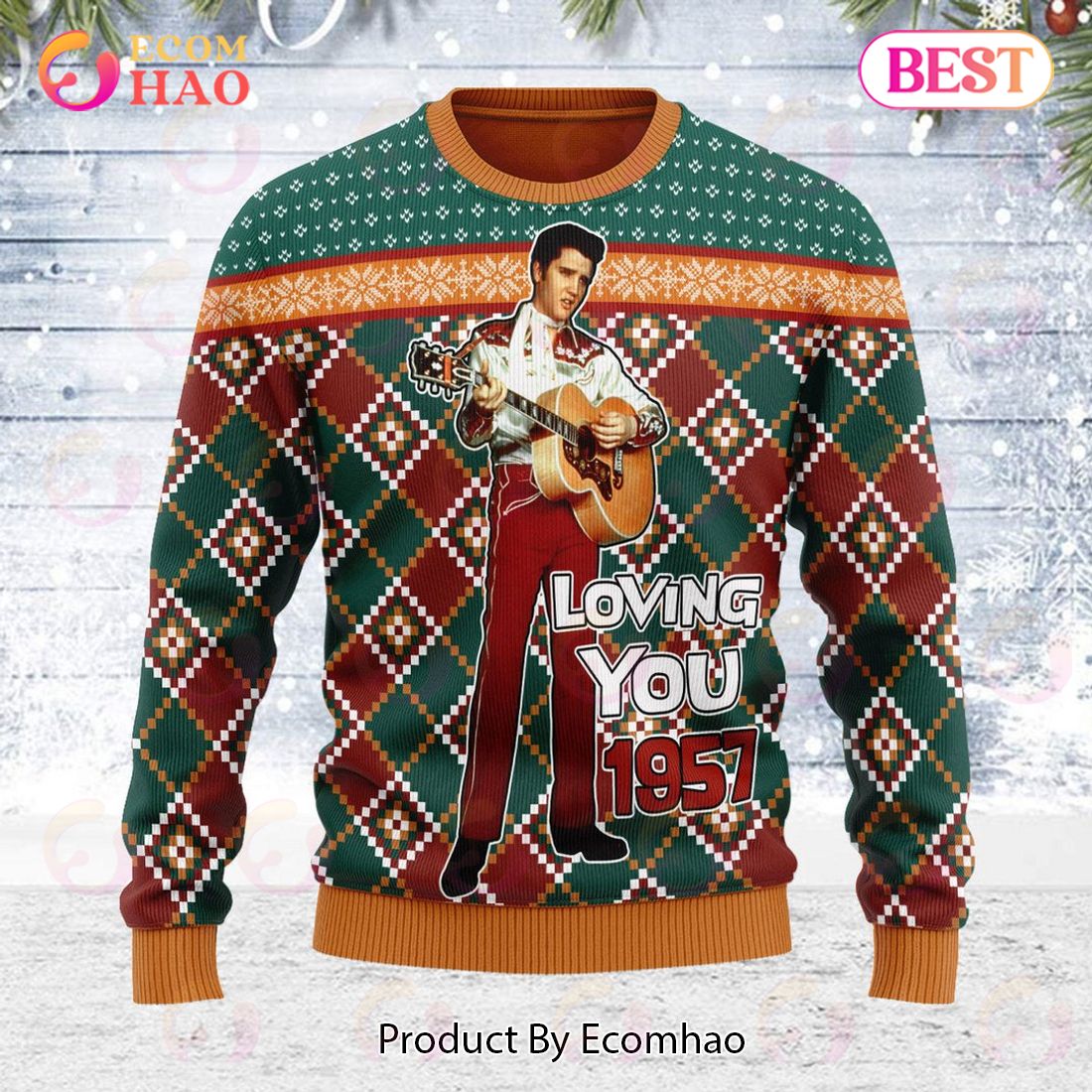 Elvis Presley 'Loving You' 1957 Christmas Ugly Sweatshirt