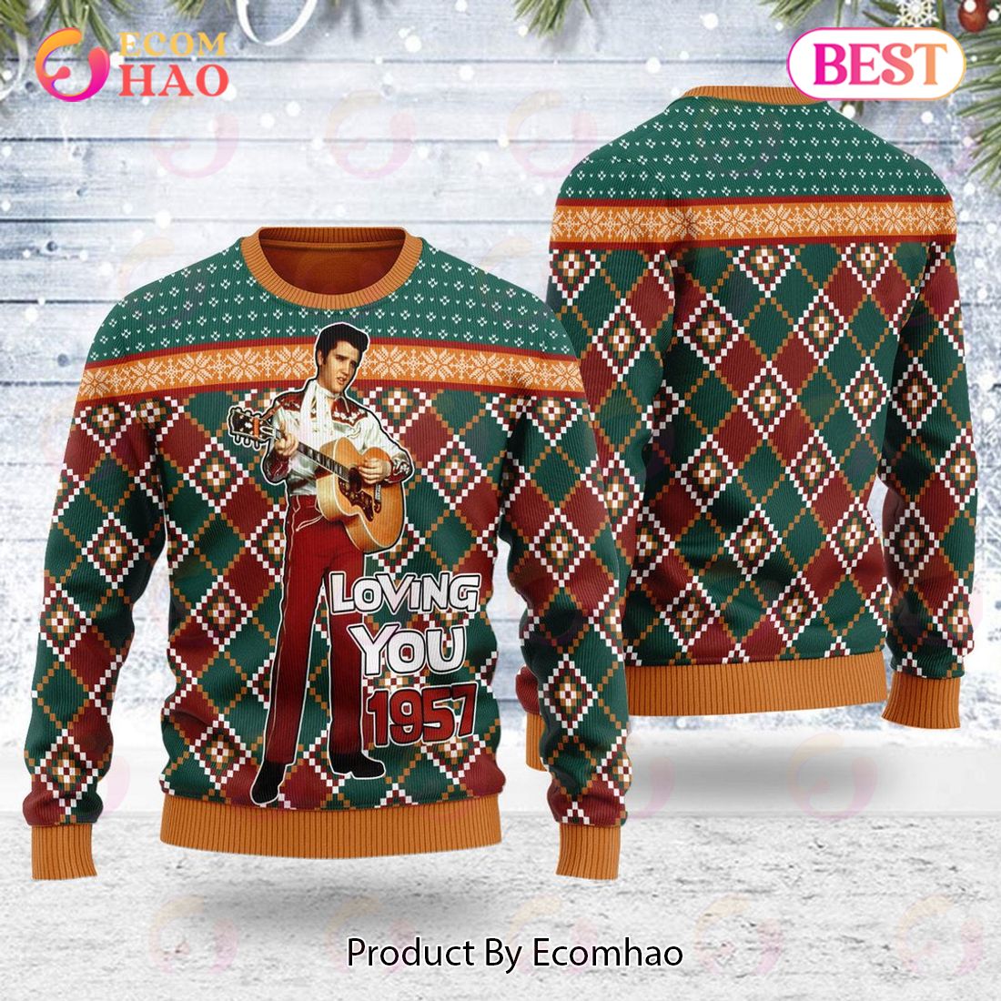 Elvis Presley 'Loving You' 1957 Christmas Ugly Sweatshirt