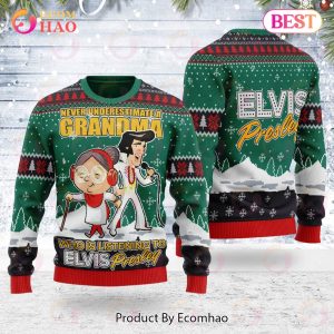 Elvis Presley With Grandma Christmas Ugly Sweatshirt
