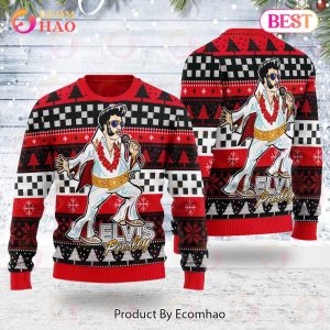 Gearhomie Elvis Fatley Meme Christmas Ugly Sweatshirt