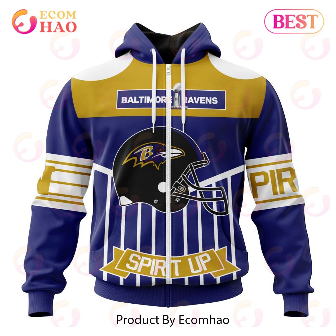 NFL Baltimore Ravens Specialized Design With Art 3D Hoodie