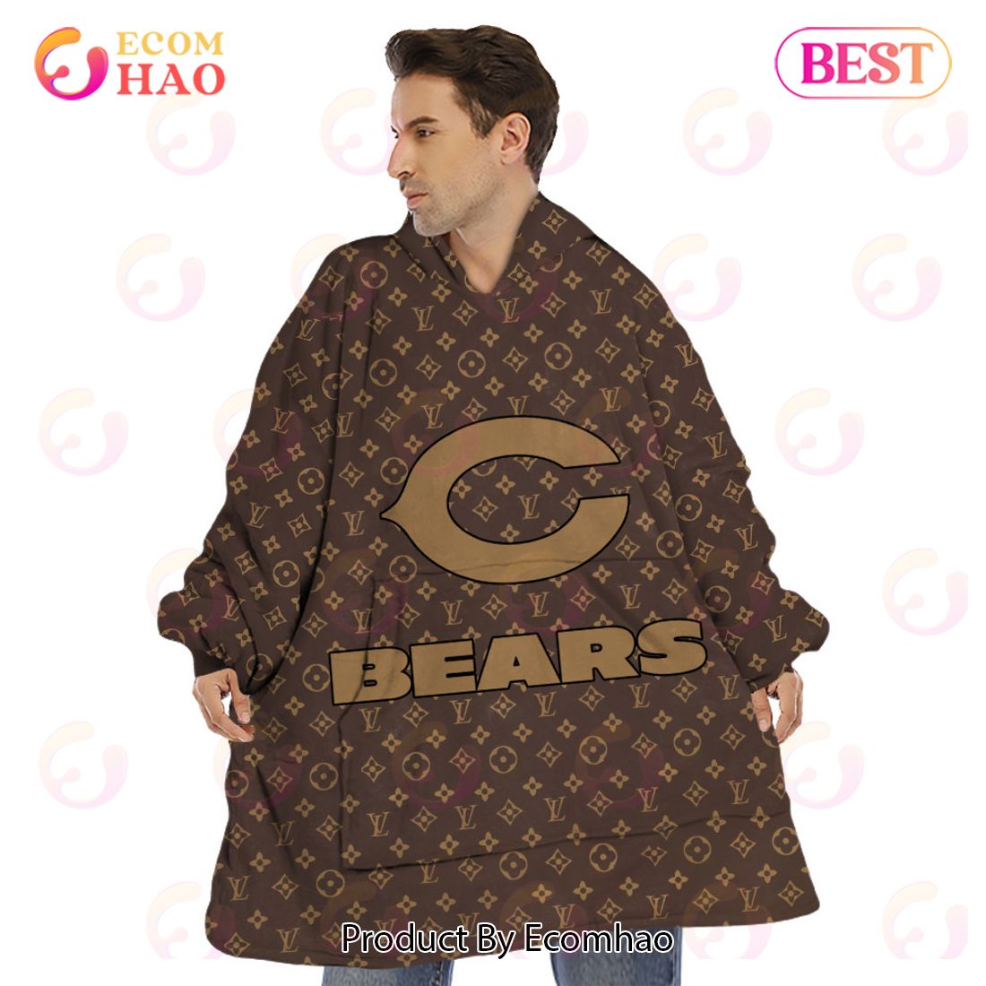 NFL Bears Specialized Design In LV Style 3D Hoodie Luxury Items