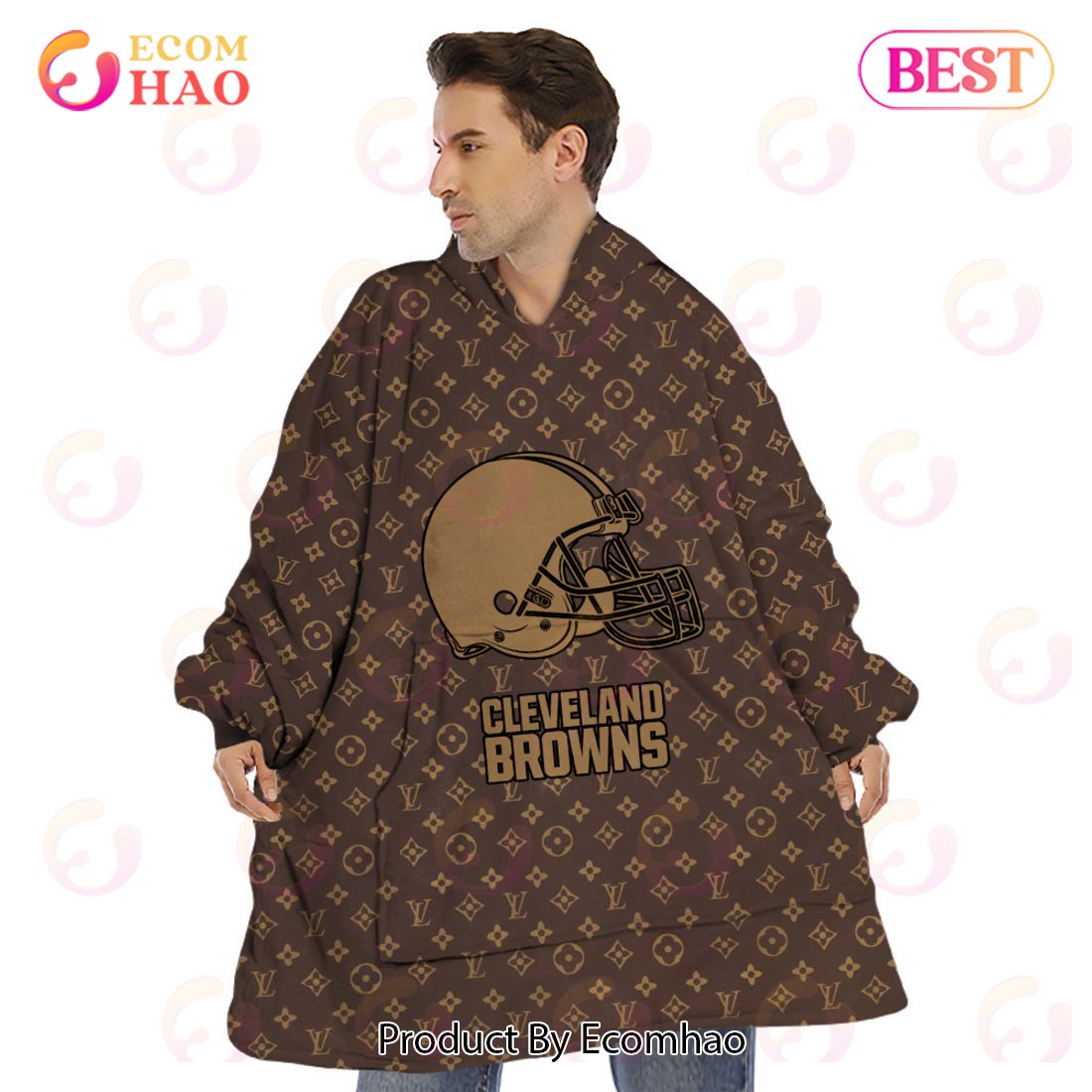 NFL Browns Specialized Design In LV Style 3D Hoodie Luxury Items