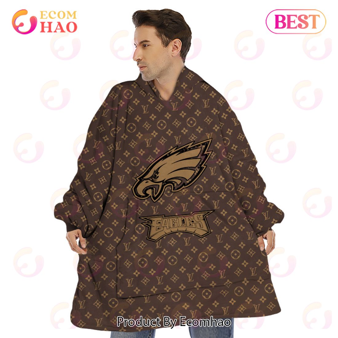 NFL agles Specialized Design In LV Style 3D Hoodie Luxury Items