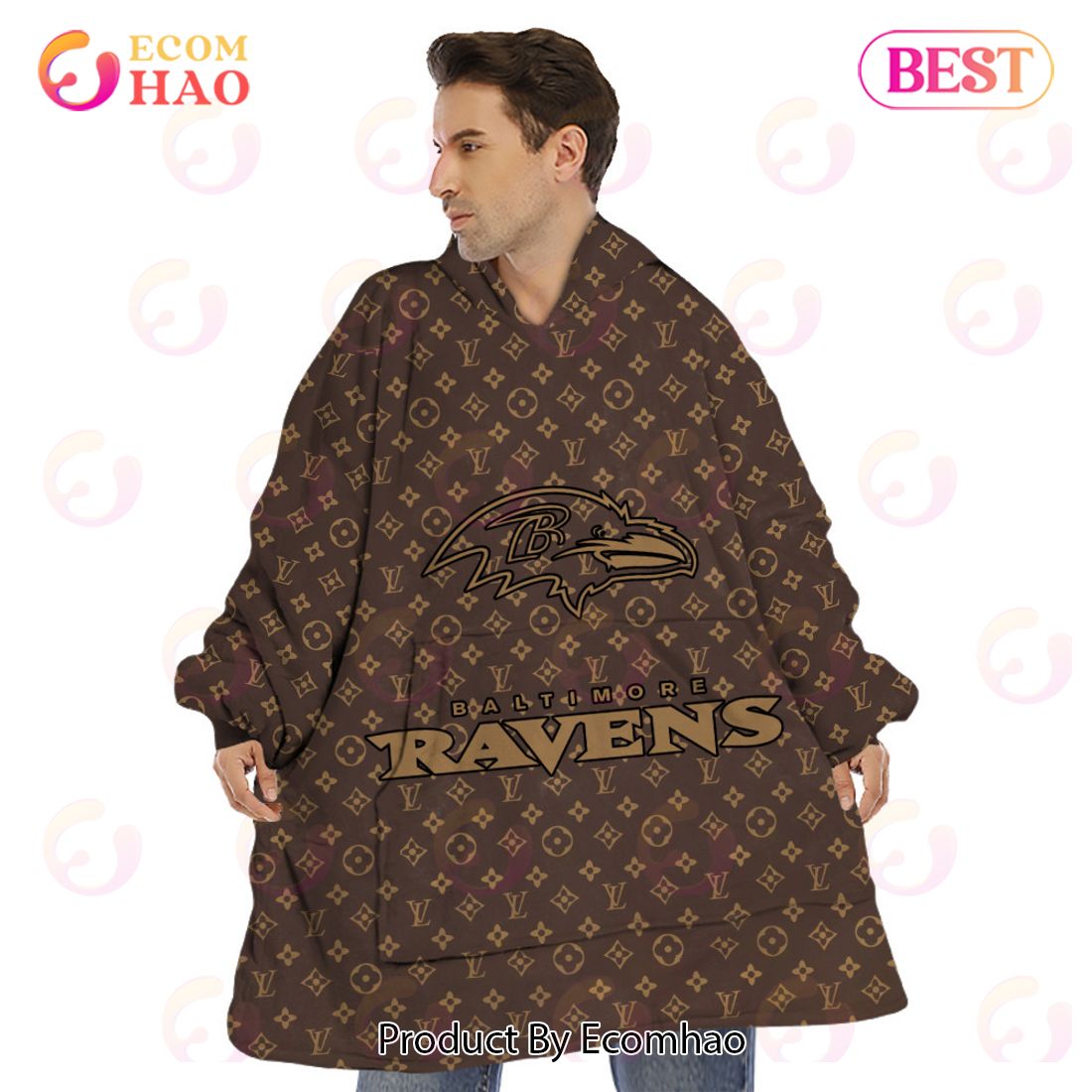 NFL Ravens Specialized Design In LV Style 3D Hoodie Luxury Items