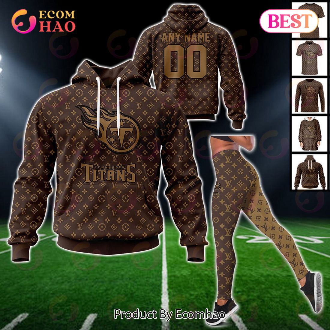 NFL Titans Specialized Design In LV Style 3D Hoodie Luxury Items