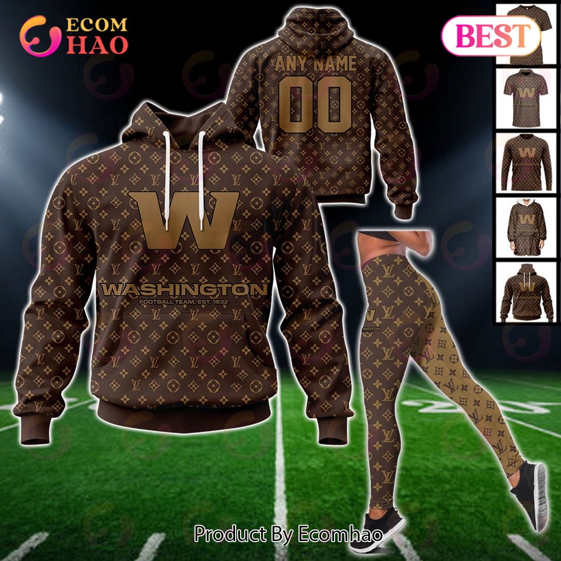 NFL Washington Specialized Design In LV Style 3D Hoodie Luxury Items