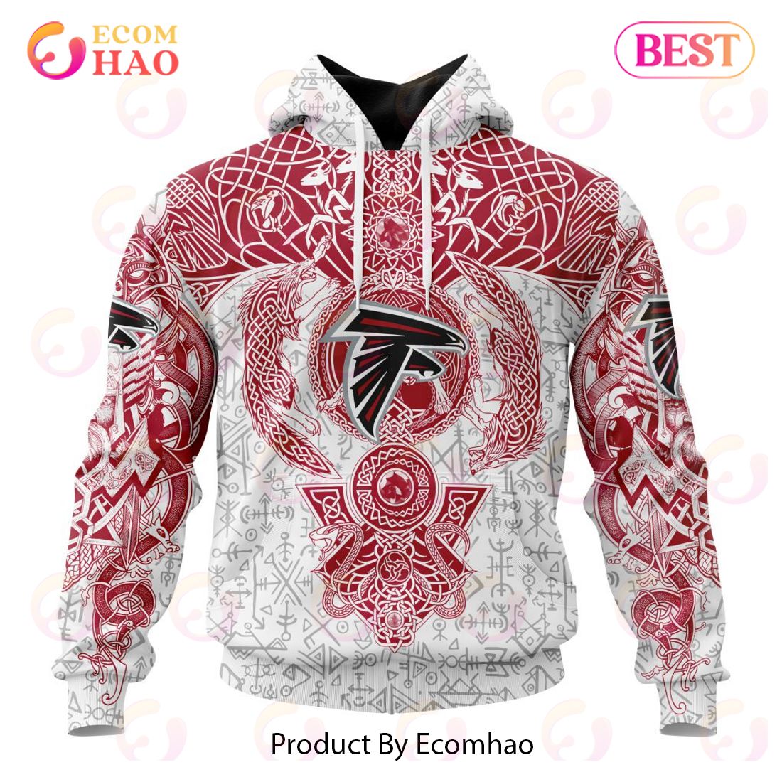 NFL Atlanta Falcons Norse Viking Symbols 3D Hoodie