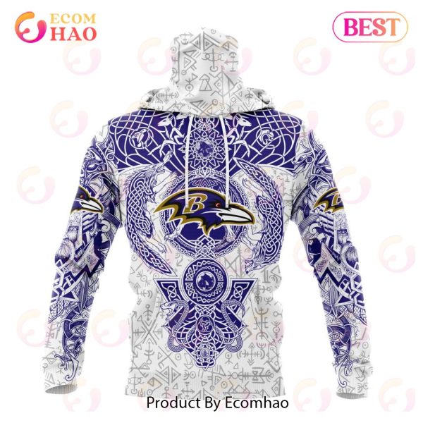 LIMITED NFL Baltimore Ravens _ Norse Viking Symbols Hoodie