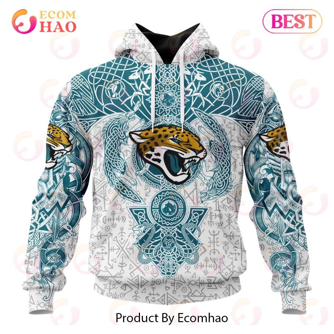 NFL Jacksonville Jaguars Norse Viking Symbols 3D Hoodie