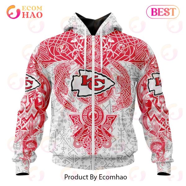 NFL Kansas City Chiefs Norse Viking Symbols 3D Hoodie