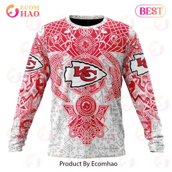 NFL Kansas City Chiefs Norse Viking Symbols 3D Hoodie