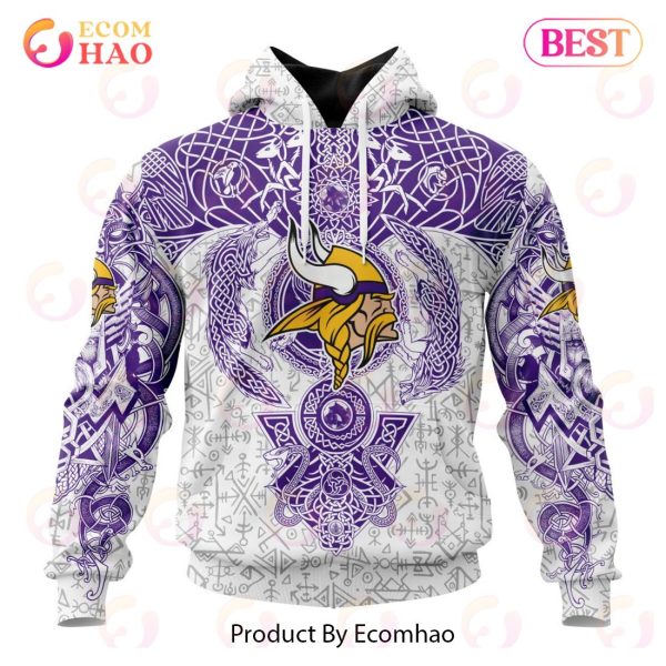 NFL Minnesota Vikings Norse Viking Symbols 3D Hoodie