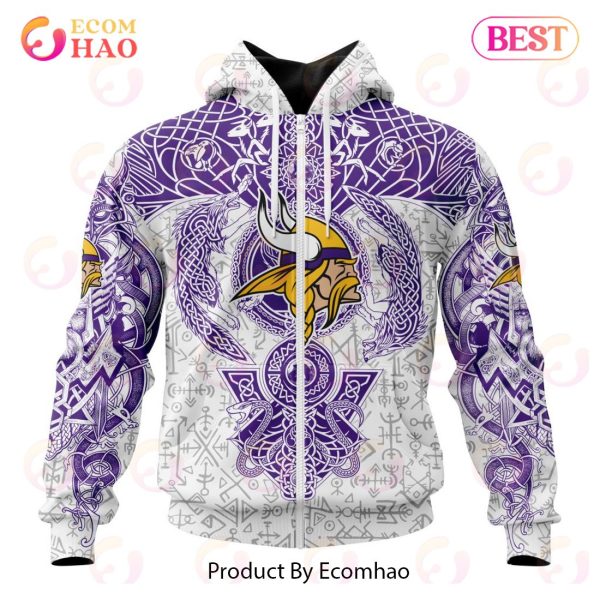 NFL Minnesota Vikings Norse Viking Symbols 3D Hoodie