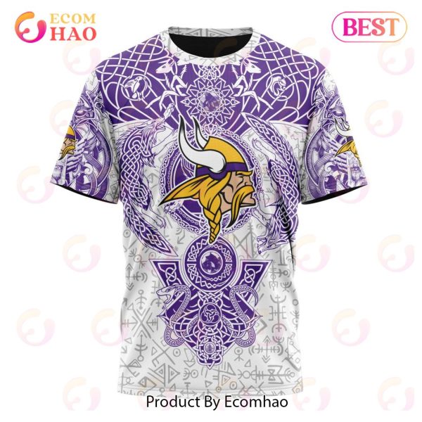 NFL Minnesota Vikings Norse Viking Symbols 3D Hoodie