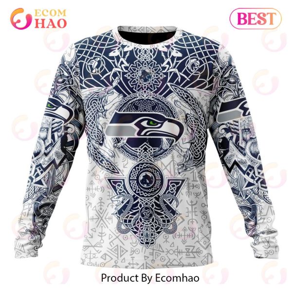 NFL Seattle Seahawks Norse Viking Symbols 3D Hoodie