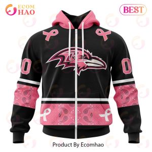 NFL Baltimore Ravens Specialized Design In Classic Style With Paisley! IN OCTOBER WE WEAR PINK BREAST CANCER Hoodie