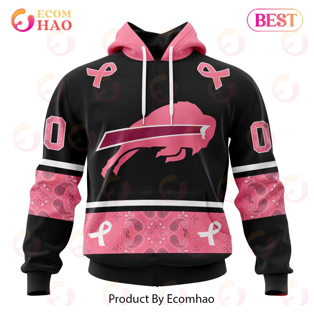 NFL Atlanta Falcons Specialized Design In Classic Style With Paisley! IN OCTOBER WE WEAR PINK BREAST CANCER Hoodie