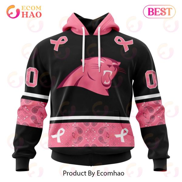 NFL Carolina Panthers Specialized Design In Classic Style With Paisley! IN OCTOBER WE WEAR PINK BREAST CANCER Hoodie