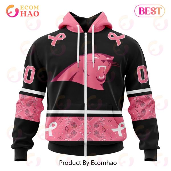 NFL Carolina Panthers Specialized Design In Classic Style With Paisley! IN OCTOBER WE WEAR PINK BREAST CANCER Hoodie