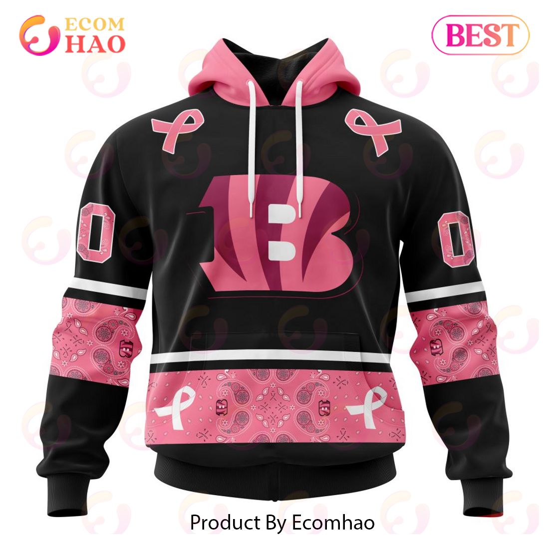 NFL Cincinnati Bengals Specialized Design In Classic Style With Paisley! IN OCTOBER WE WEAR PINK BREAST CANCER Hoodie