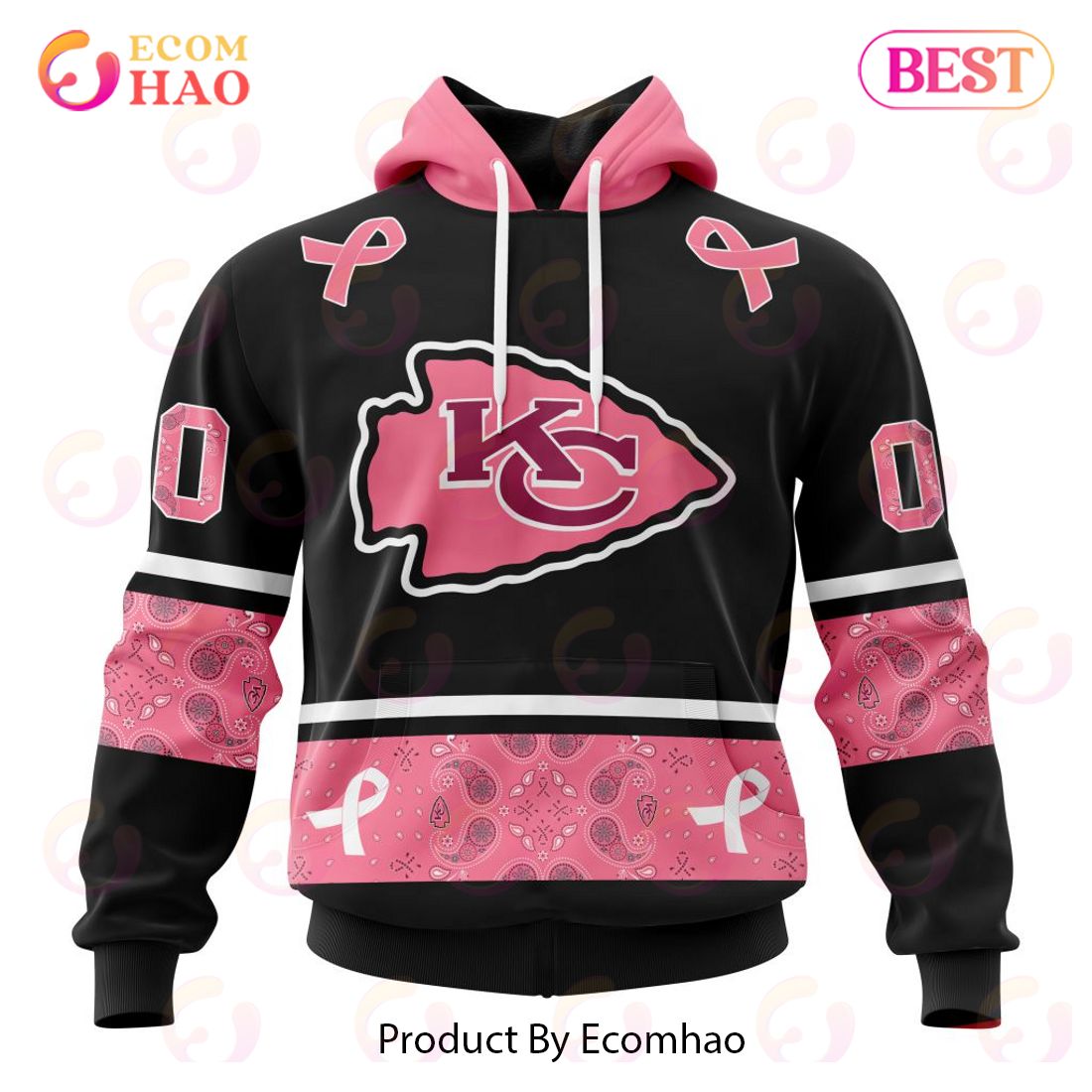 NFL Kansas City Chiefs Specialized Design In Classic Style With Paisley! IN OCTOBER WE WEAR PINK BREAST CANCER Hoodie