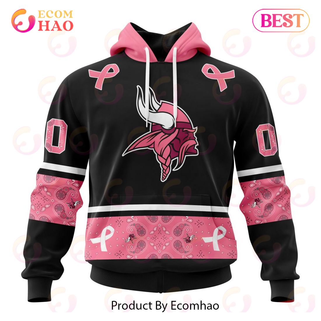 NFL Detroit Lions Personalized Special Design Paisley Design We Wear Pink  Breast Cancer Hoodie T Shirt - Growkoc