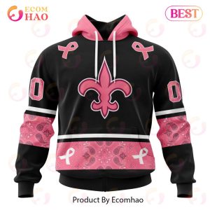 NFL New Orleans Saints Specialized Design In Classic Style With Paisley! IN OCTOBER WE WEAR PINK BREAST CANCER Hoodie