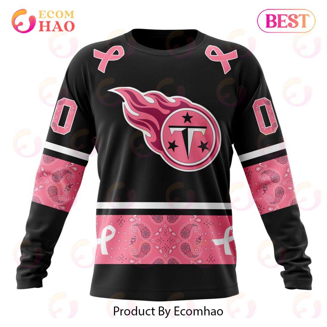 NFL Tennessee Titans Personalized Special Design Paisley Design We Wear  Pink Breast Cancer Hoodie T Shirt - Growkoc