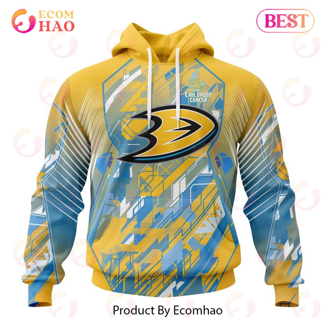 NHL Anaheim Ducks Specialized Design Fearless Against Childhood 3D Hoodie