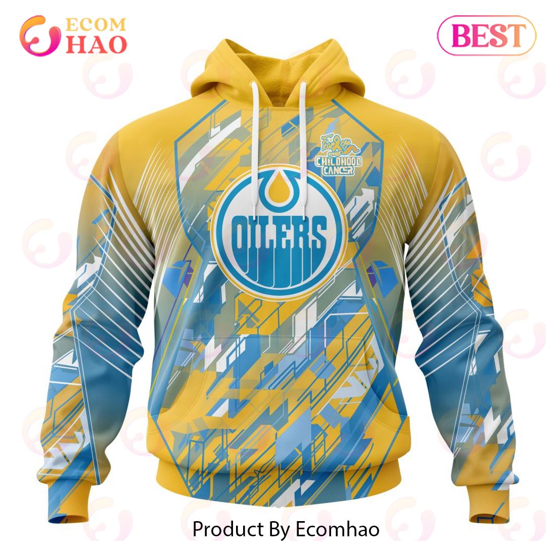 NHL Edmonton Oilers Specialized Design Fearless Against Childhood 3D Hoodie