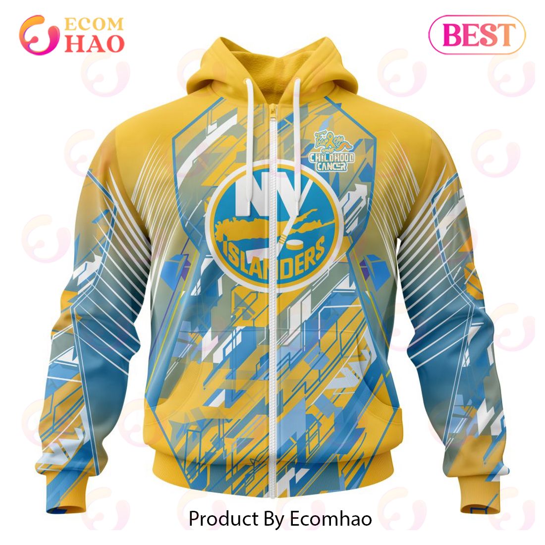 NHL New York Islanders Specialized Design Fearless Against Childhood 3D Hoodie