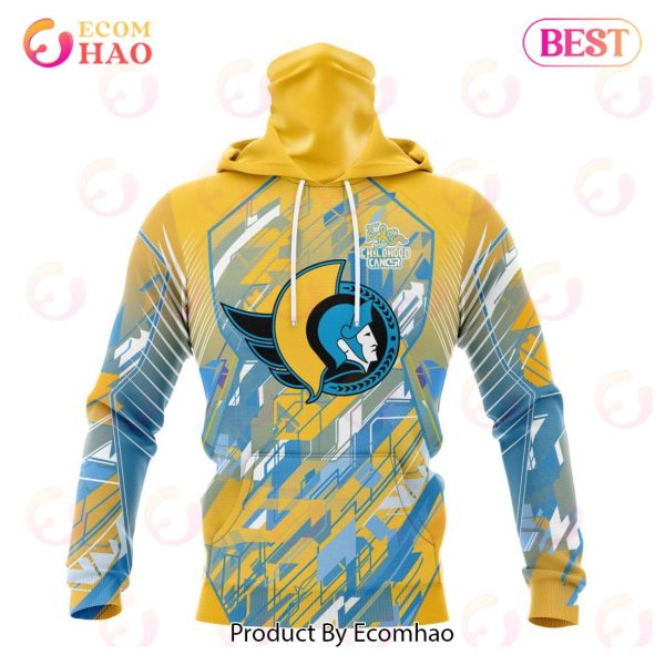 NHL Ottawa Senators Specialized Design Fearless Against Childhood 3D Hoodie