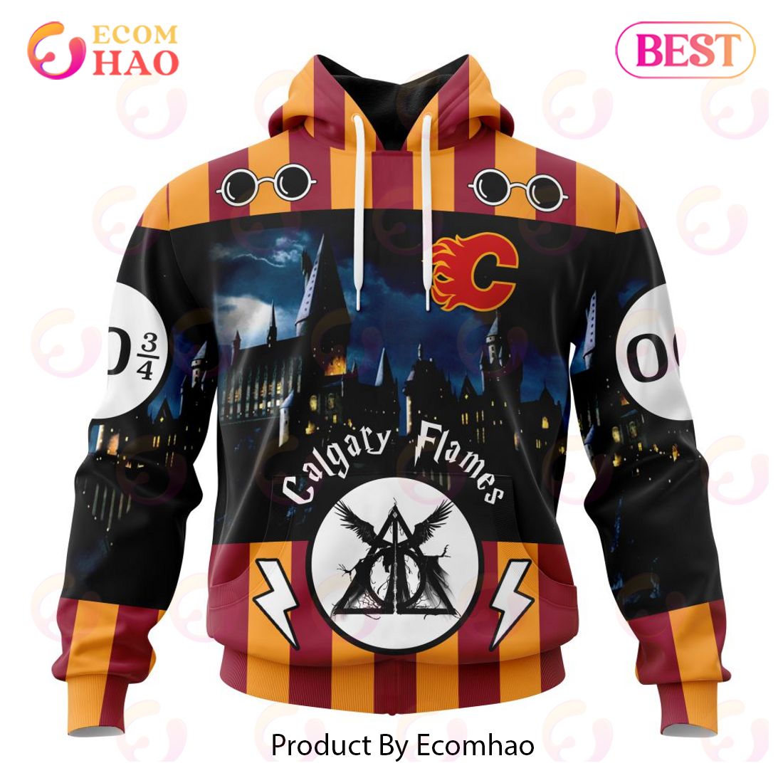 NHL Calgary Flames Special Design With Harry Potter Theme 3D Hoodie