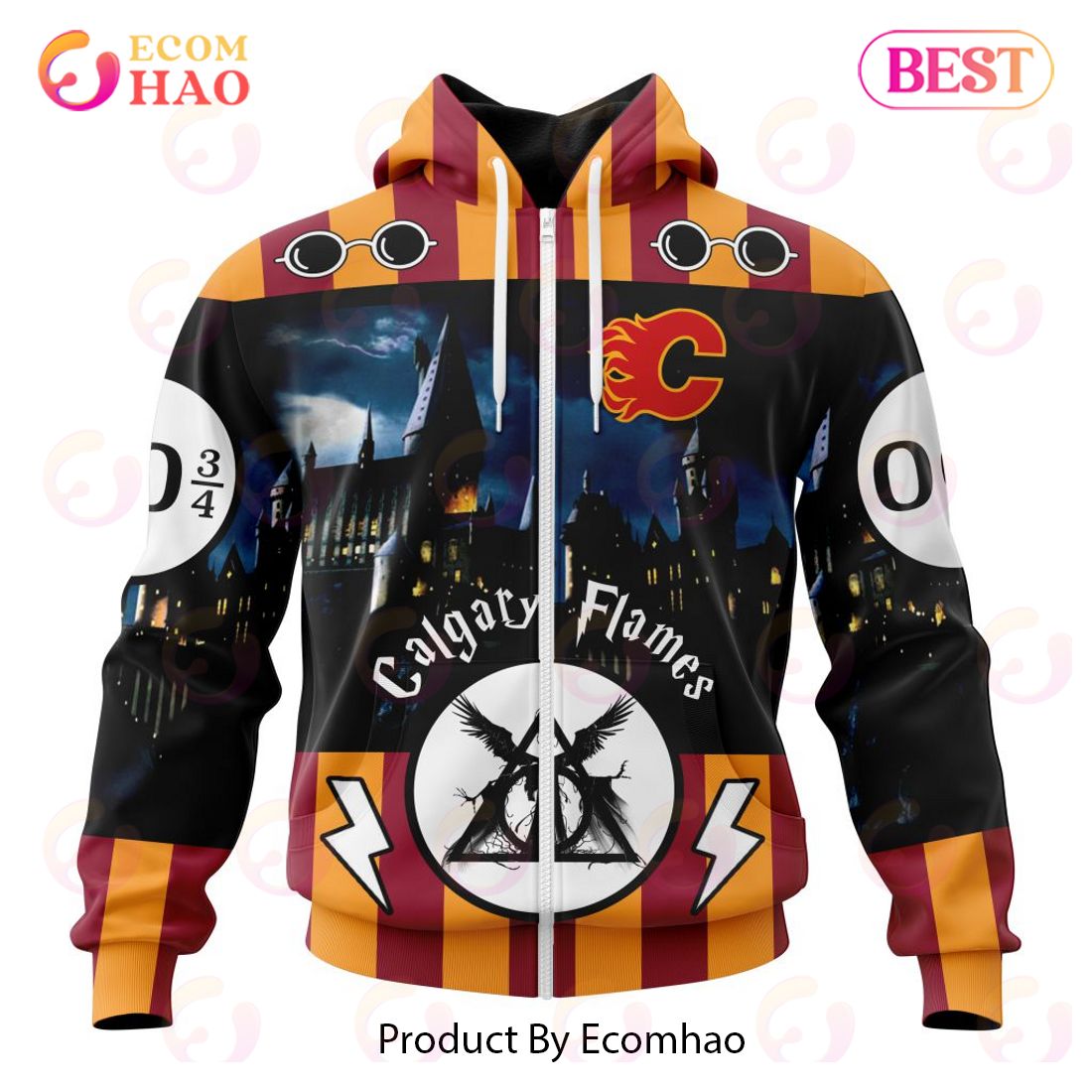 NHL Calgary Flames Special Design With Harry Potter Theme 3D Hoodie