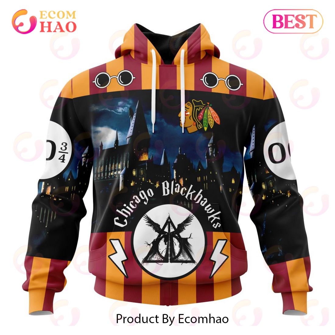 NHL Chicago Blackhawks Special Design With Harry Potter Theme 3D Hoodie