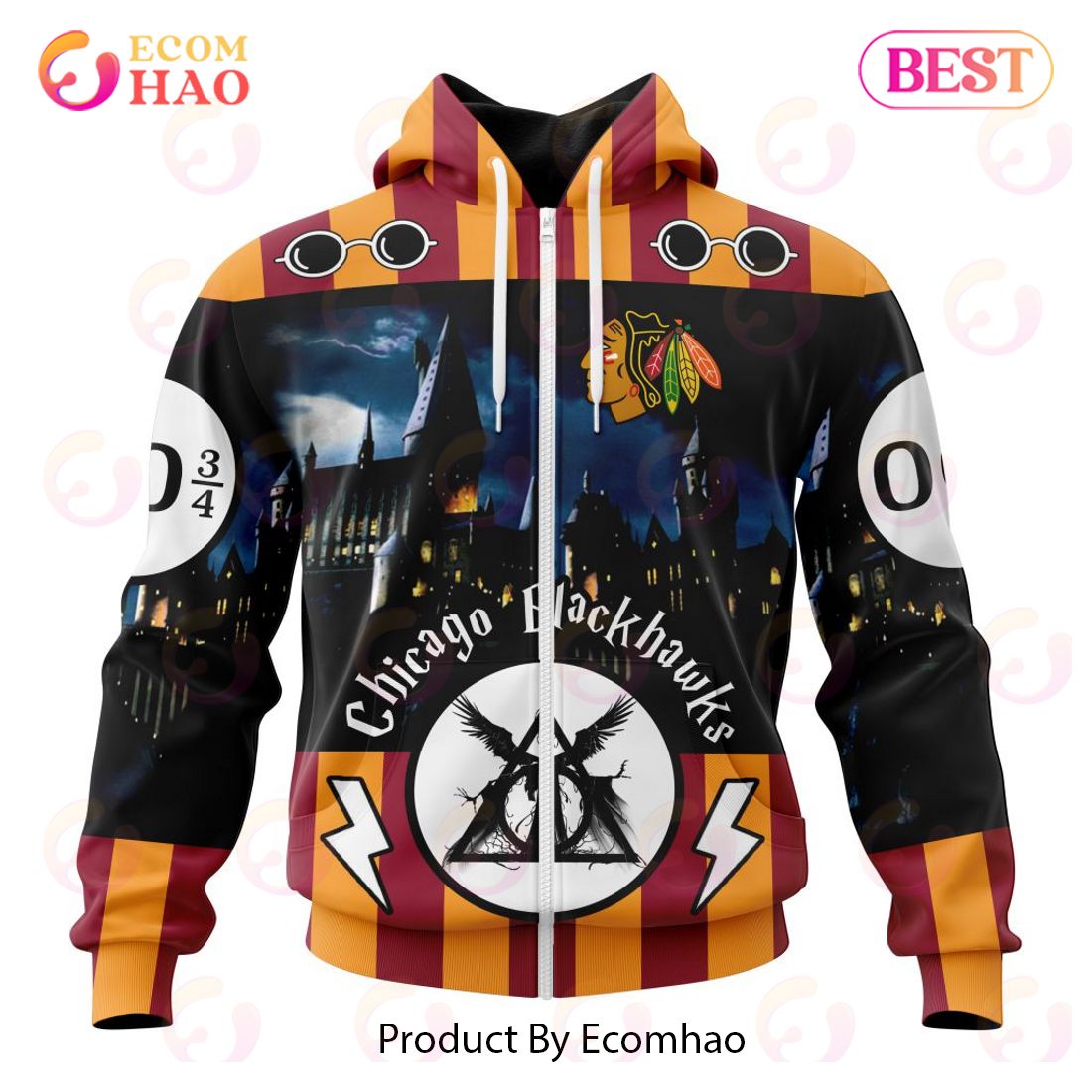 NHL Chicago Blackhawks Special Design With Harry Potter Theme 3D Hoodie